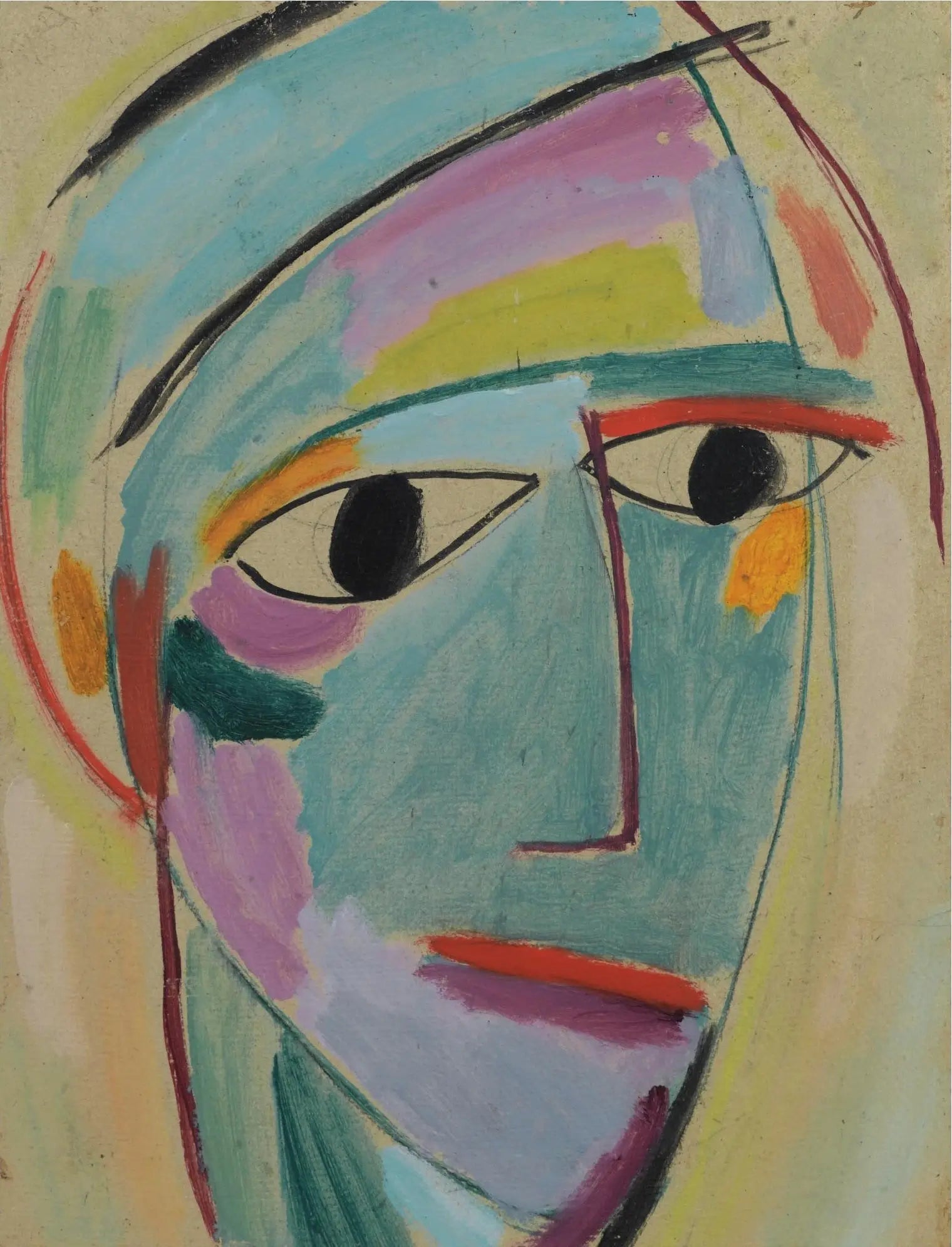 Tête mystique : profil de trois quarts - Alexej von Jawlensky image 1 copie peinte à la main à l’huile