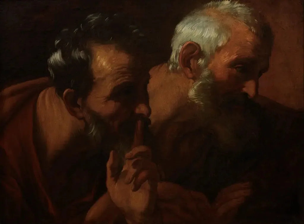 Têtes de deux vieillards (fragment de Suzanne et les vieillards) - Guido Reni image 1 reproduction artisanale de tableau