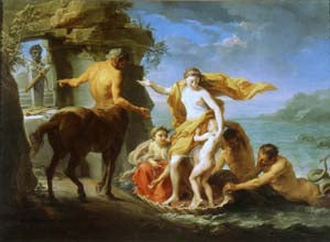 Teti affida Achille al centauro Chirone - Pompeo Batoni image 1 tableau peint à l’huile sur toile