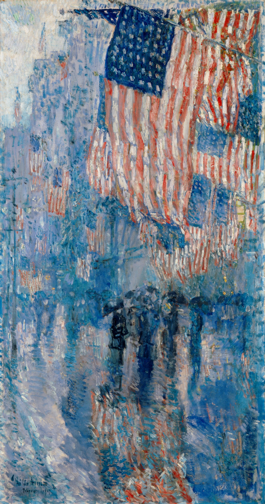L’avenue sous la pluie - Childe Hassam
