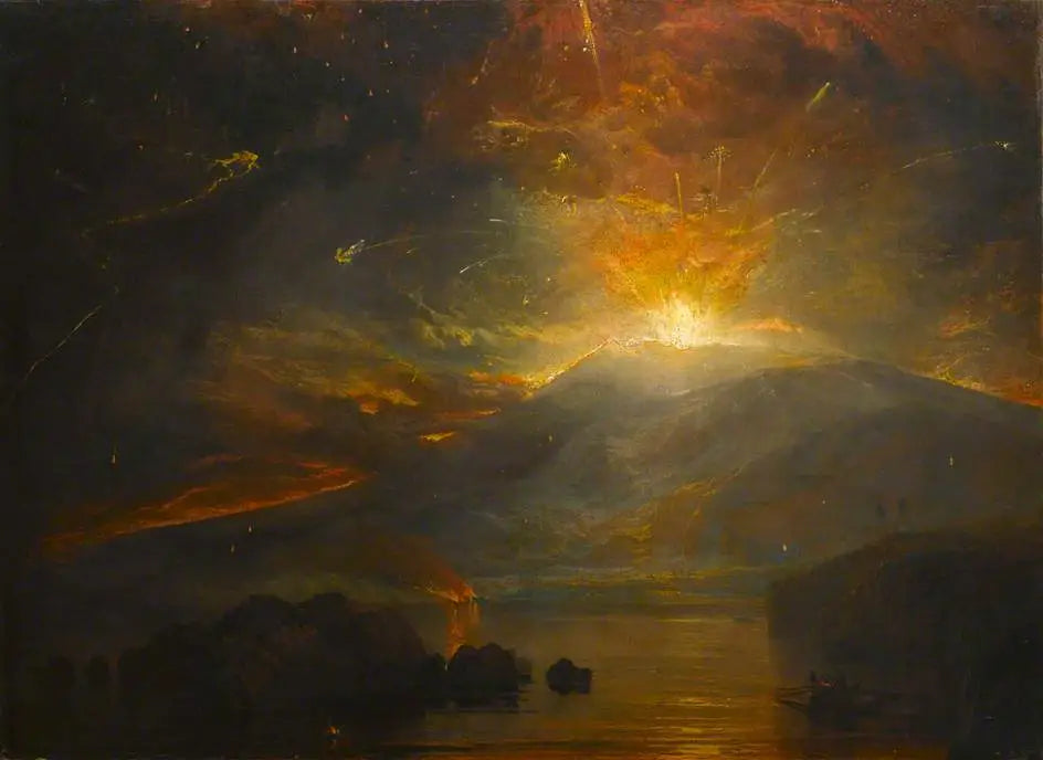 The Eruption of the Soufrière Mountains in the Island of St Vincent, 30 April 1812 - J. M. W. Turner image 1 reproduction artisanale de tableau