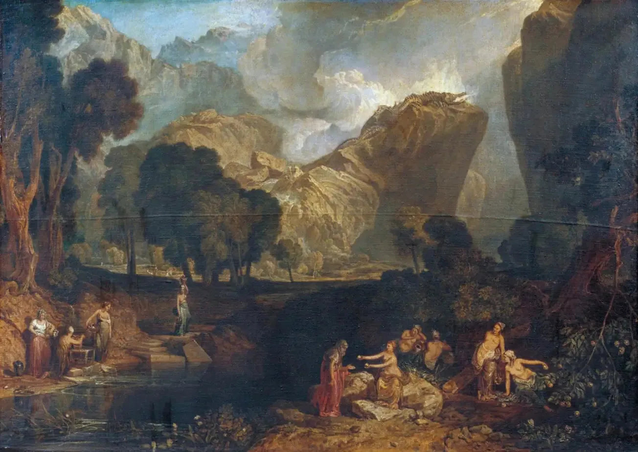 The Goddess of Discord Choosing the Apple of Contention in the Garden of the Hesperides - J. M. W. Turner image 1 reproduction d’œuvre d’art à l’huile