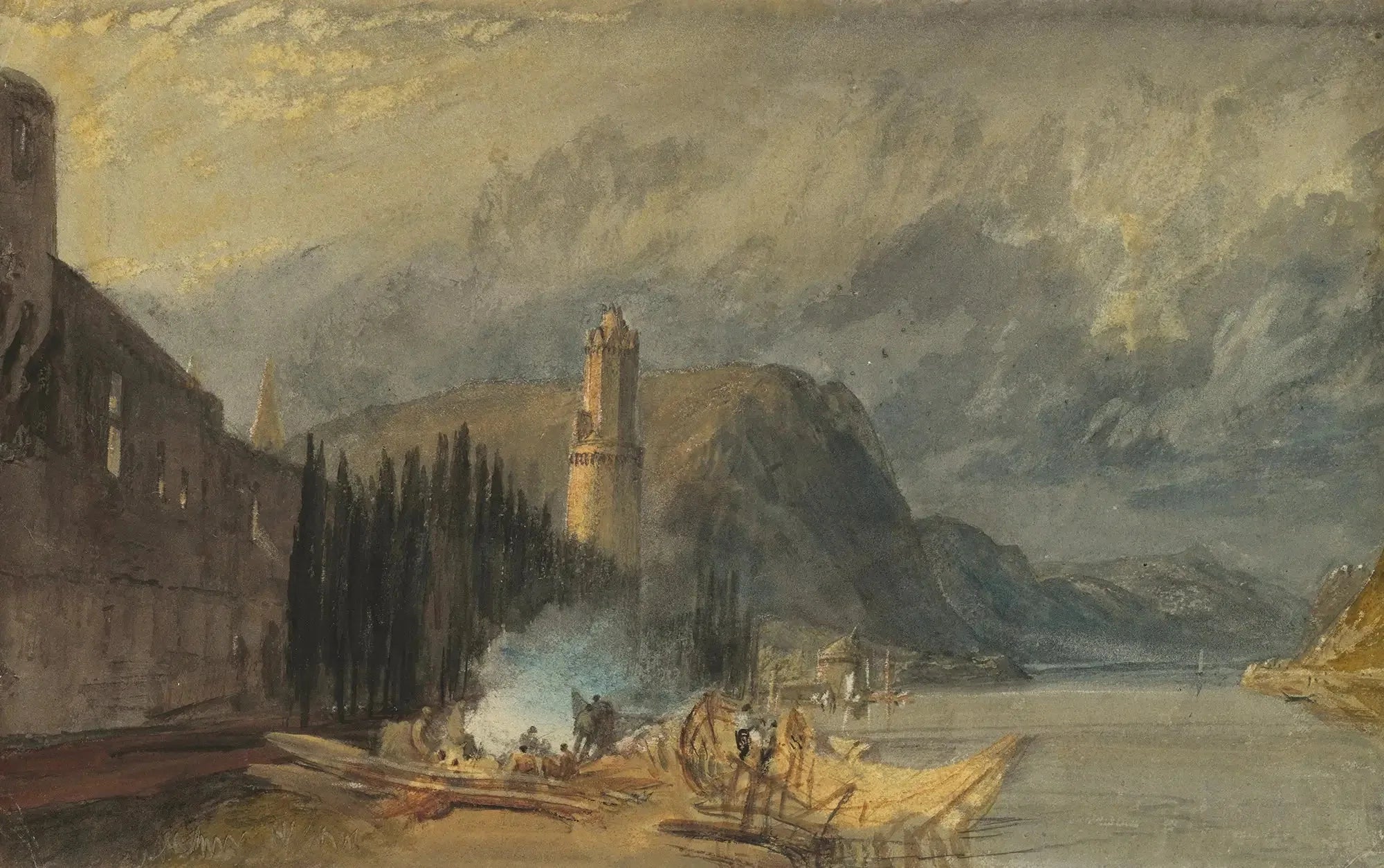 The Roman Tower, Andernach - J. M. W. Turner image 1 copie peinte à la main à l’huile