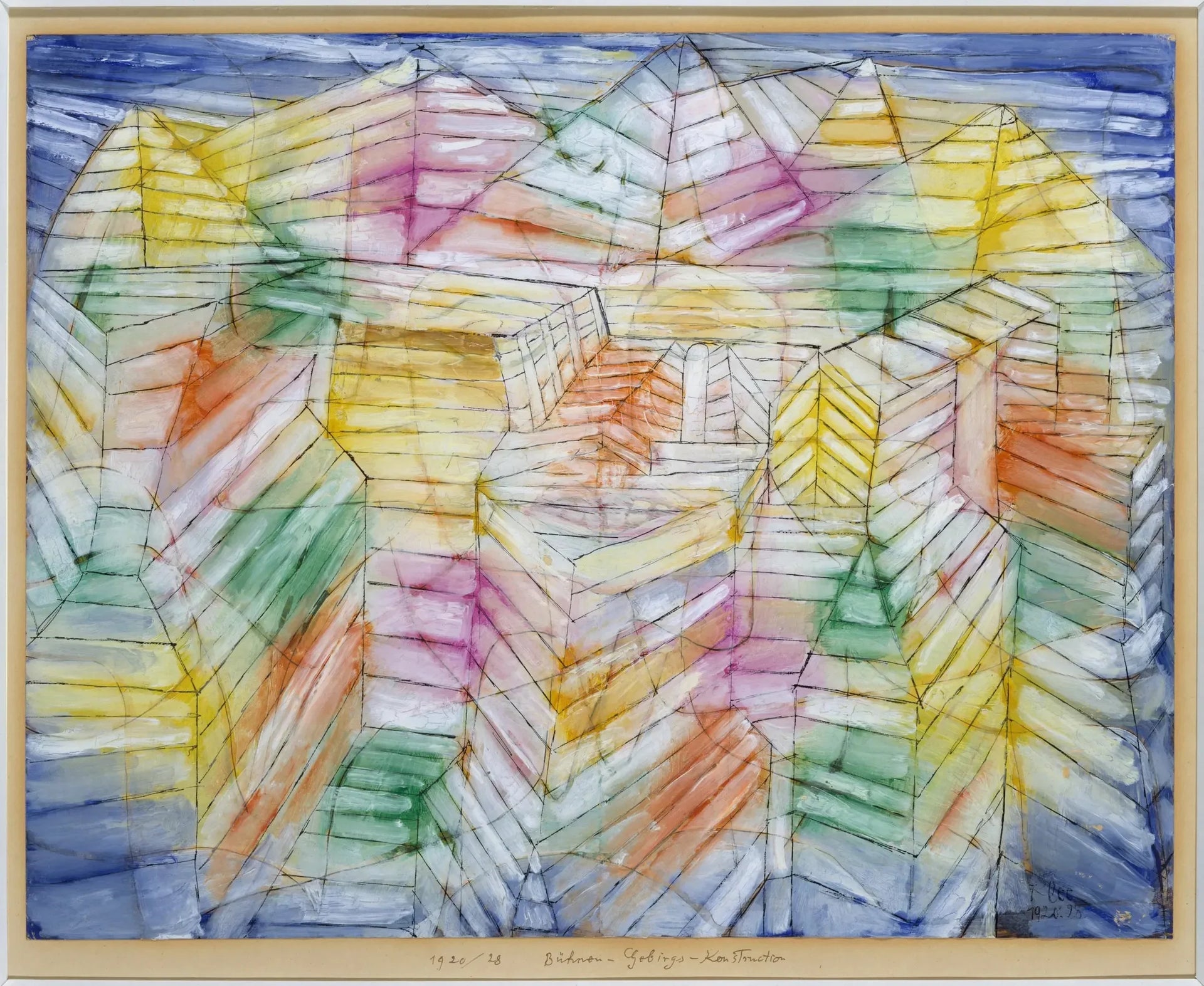 Théâtre-Montagne-Construction - Paul Klee image 1 reproduction de peinture à l’huile