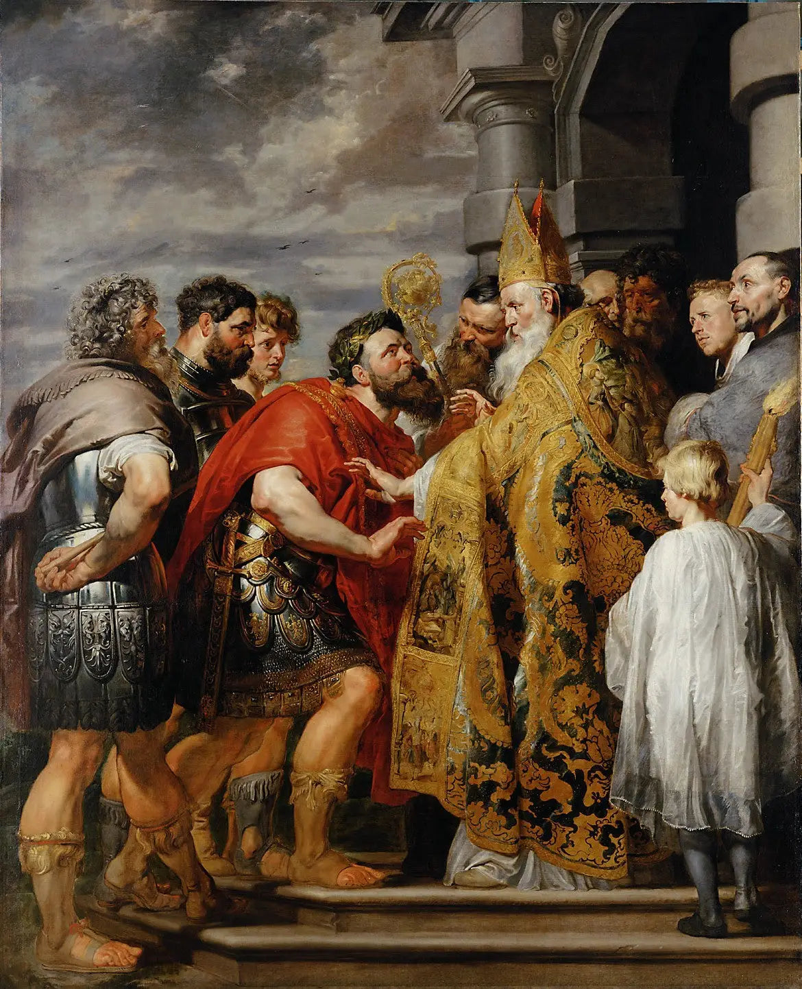 Théodose et saint Ambroise - Peter Paul Rubens image 1 reproduction de peinture à l’huile