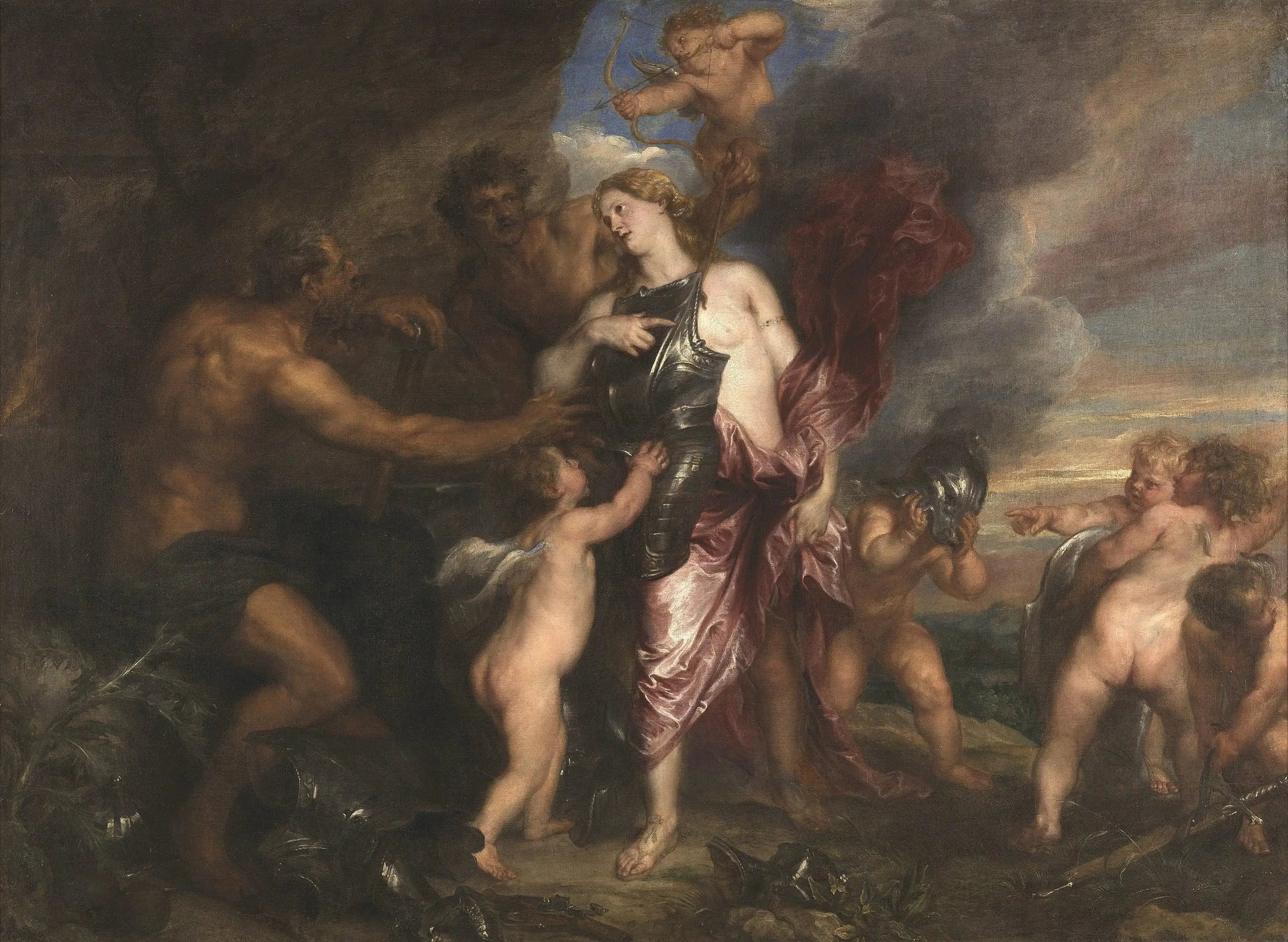 Thétis reçoit la nouvelle armure d'Achille dans la forge de Vulcain - Antoine van Dyck image 1 copie peinte à la main à l’huile