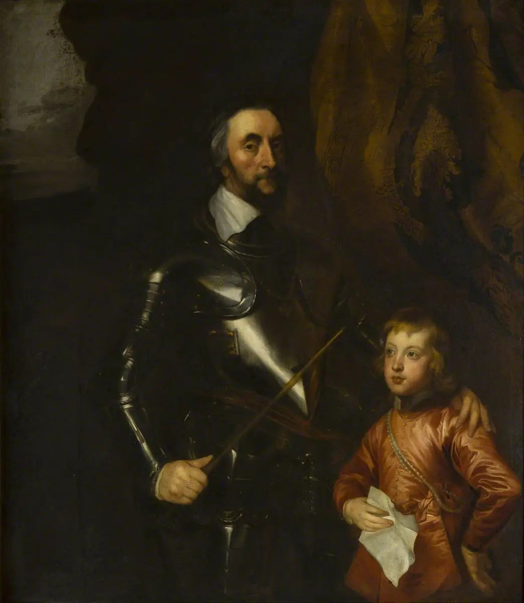 Thomas (1592–1646), comte d'Arundel, avec l'un de ses petits-fils - Antoine van Dyck image 1 copie de tableau peinte à la main
