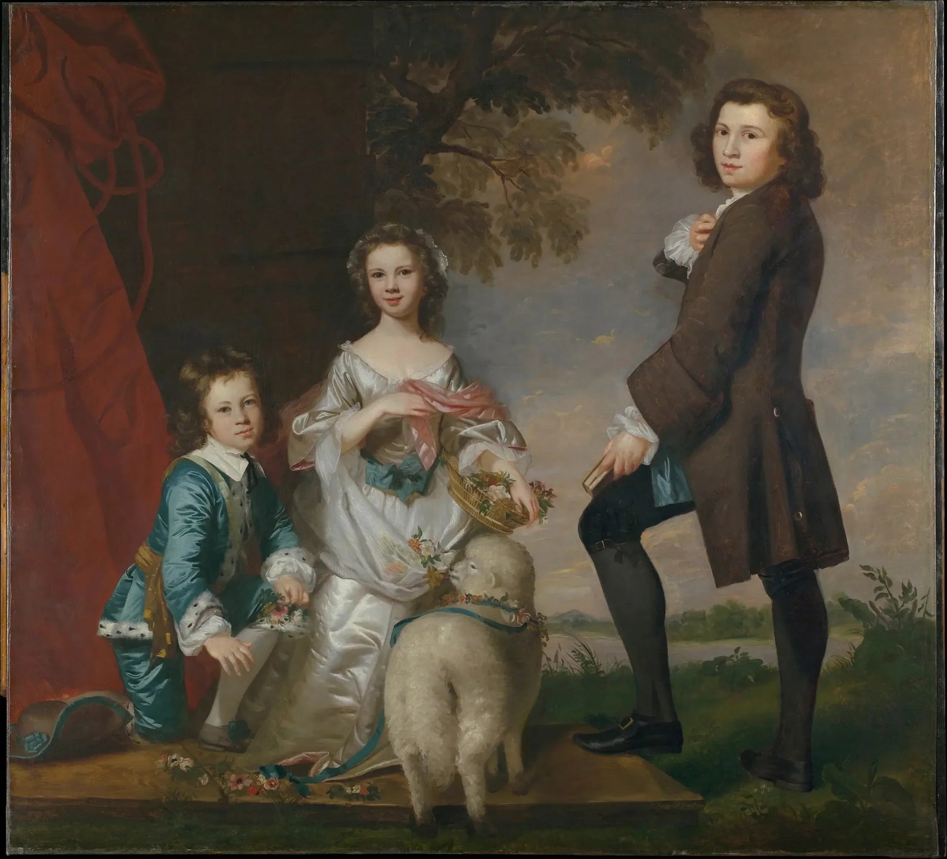 Thomas (1740–1825) et Martha Neate (1741–après 1795) avec son tuteur, Thomas Needham - Joshua Reynolds image 1 tableau peint à l’huile sur toile