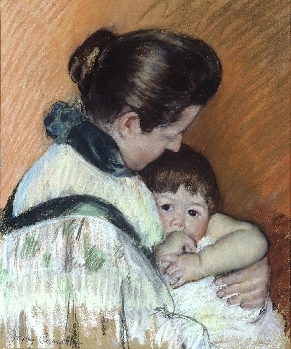 Thomas endormi suce son pouce - Mary Cassatt image 1 tableau peint à l’huile sur toile