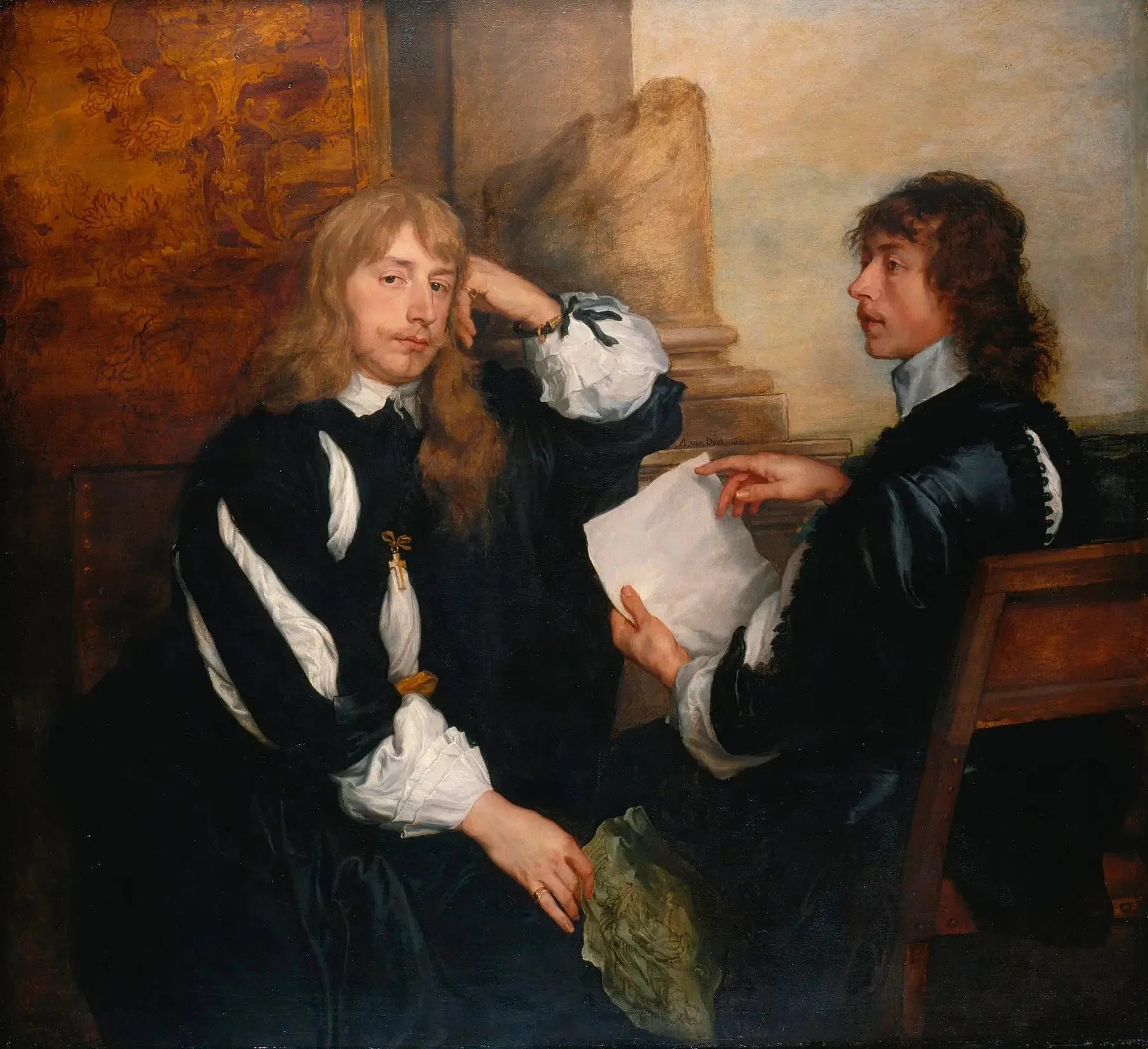 Thomas Killigrew et William, Lord Crofts (?) - Antoine van Dyck image 1 tableau peint à l’huile sur toile