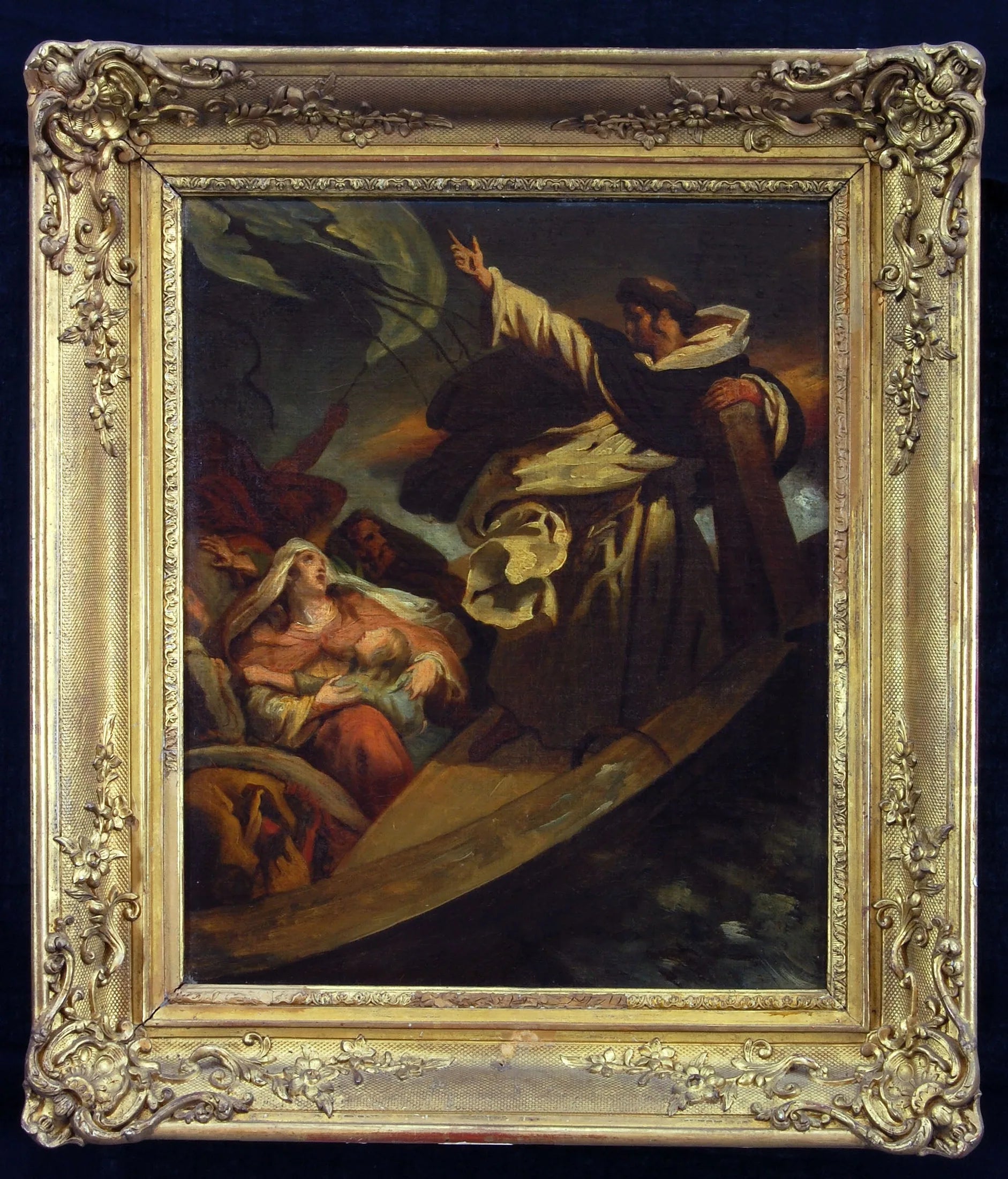 Thomas van Aquino predikende gedurende den storm - Ary Scheffer image 1 reproduction de peinture à l’huile