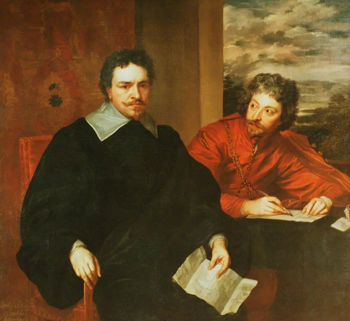 Thomas Wentworth (1594–1641), comte de Strafford et son secrétaire Philip Mainwaring - Antoine van Dyck image 1 copie de tableau peinte à la main