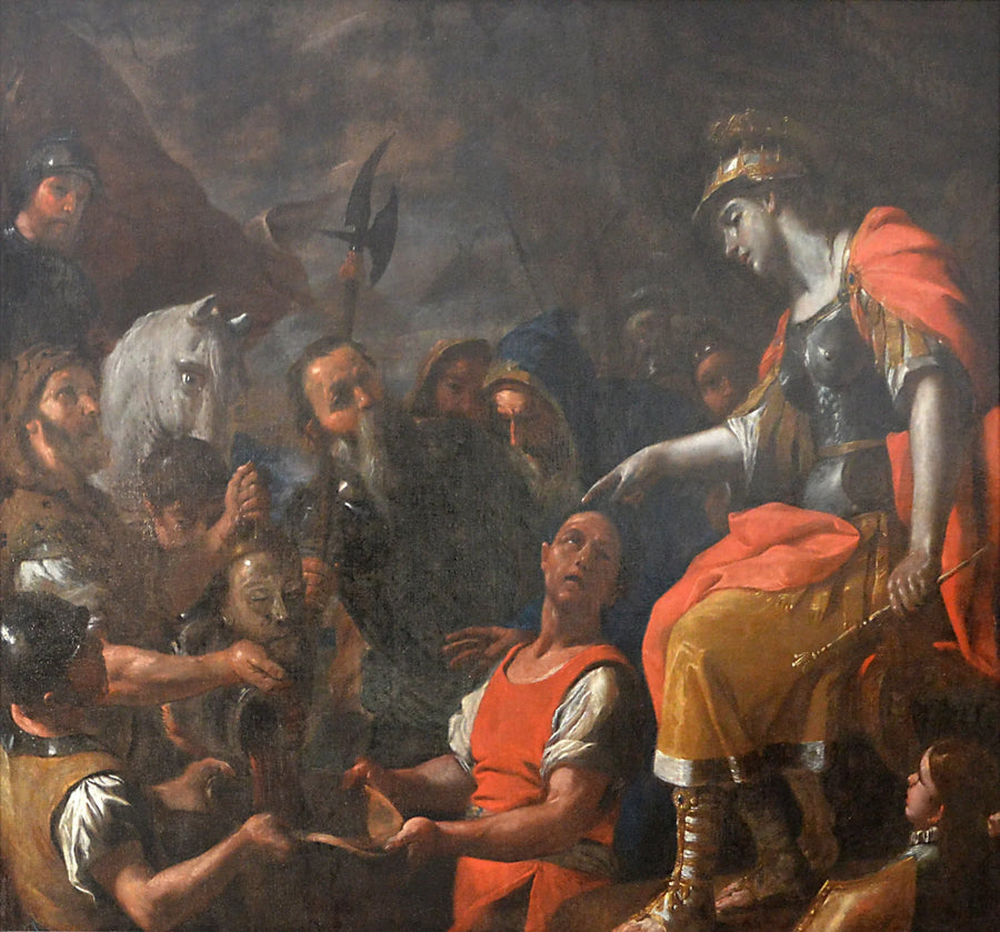 Thomyris faisant Sous-marin dans le sang la tête de Cyrus - Mattia Preti