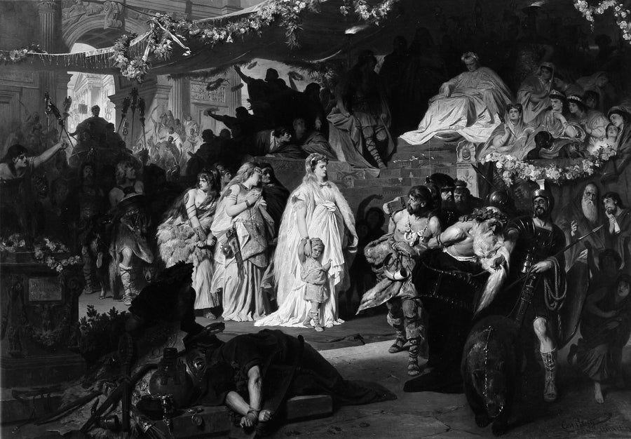Thusnelda à l'entrée triomphale de Germanicus à Rome - Karl Theodor von Piloty