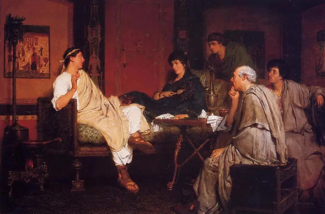 Tibulle dans la maison de Délie - Lawrence Alma-Tadema image 1 reproduction d’œuvre d’art à l’huile