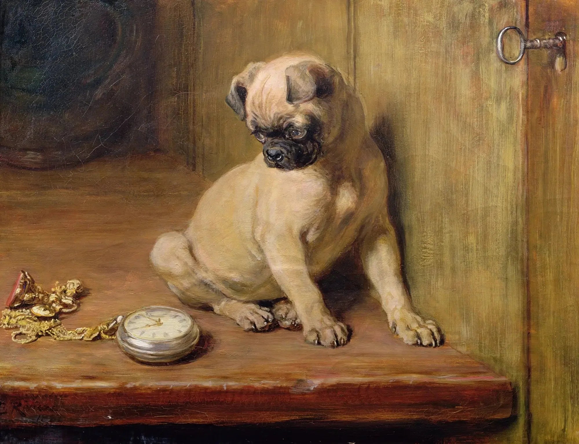 Tic-tac - Briton Rivière image 1 tableau peint à l’huile sur toile