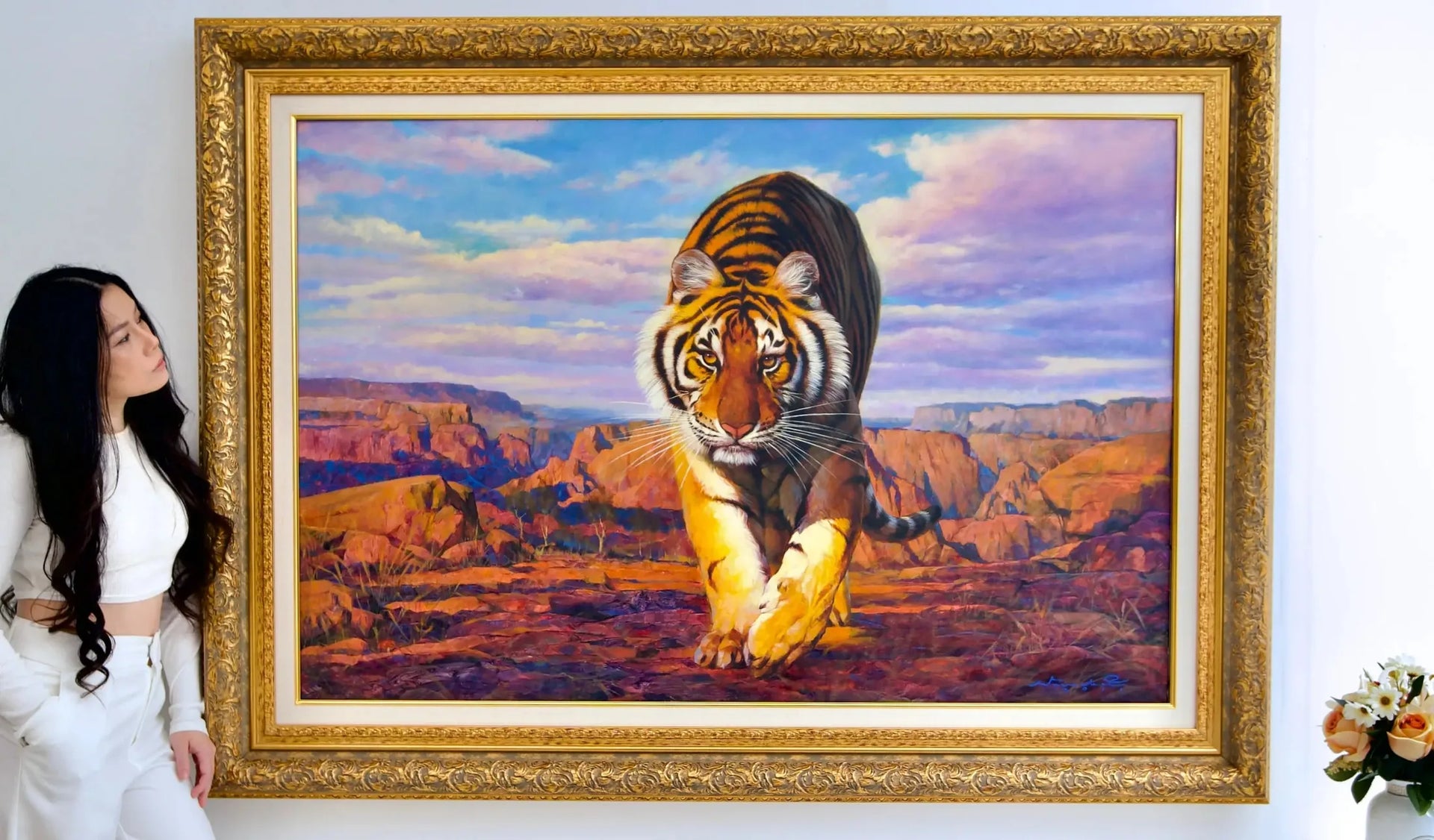 Tigre en chasse | 150 x 100 cm image 2 reproduction réalisée par Alpha Reproduction