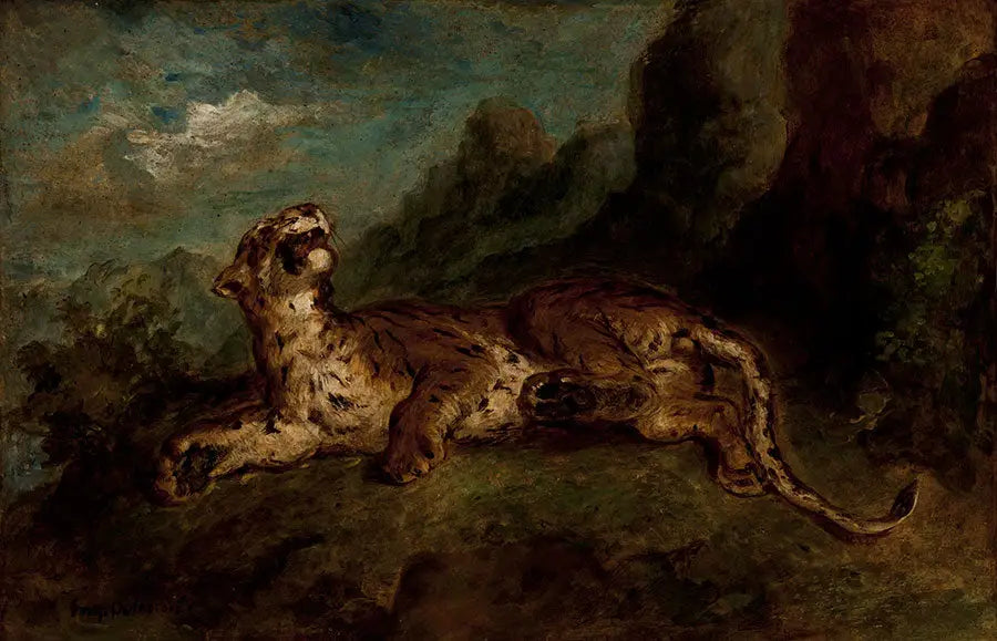 Tigre - Eugène Delacroix image 1 copie peinte à la main à l’huile