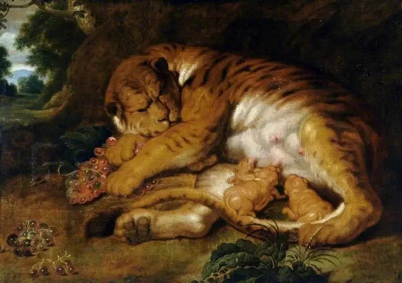 Tigresse avec ses petits - Peter Paul Rubens image 1 reproduction artisanale de tableau