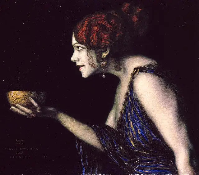 Tilla Durieux en tant que Circé - Franz von stuck image 1 copie de tableau peinte à la main