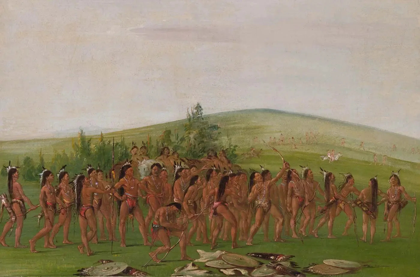 Tir à l'arc des Mandan - George Catlin image 1 reproduction de peinture à l’huile