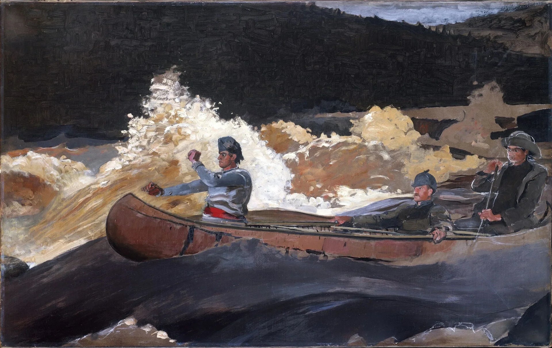 Tir sur les rapides, rivière du Saguenay - Winslow Homer image 1 tableau peint à l’huile sur toile