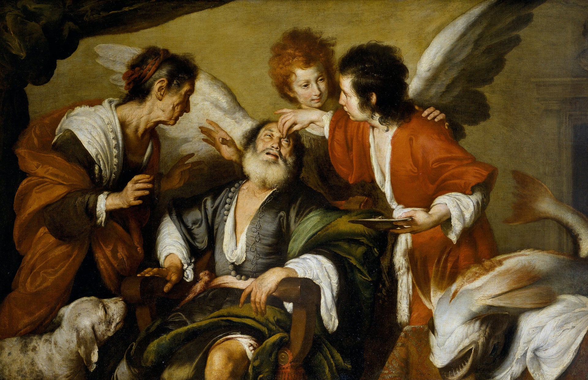 Tobias guérit son père - Bernardo Strozzi image 1 reproduction d’œuvre d’art à l’huile