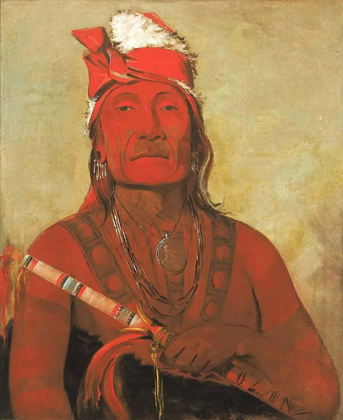 Toh-kí-e-to, pierre avec des cornes, un chef - George Catlin image 1 tableau peint à l’huile sur toile
