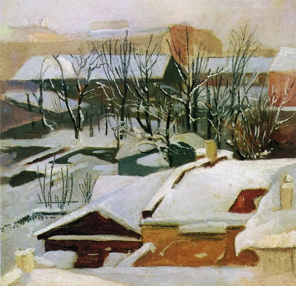 Toits de la ville en hiver - Ivan Chichkine image 1 reproduction artisanale de tableau