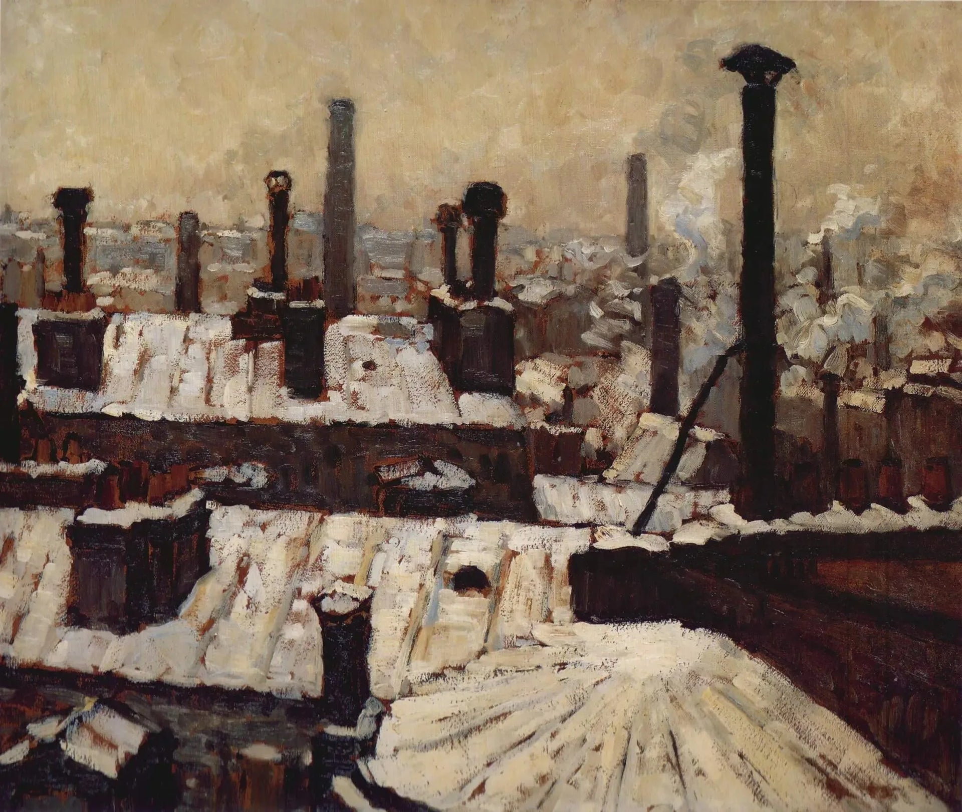 Toits sous la neige, Paris - Gustave Caillebotte image 1 tableau peint à l’huile sur toile