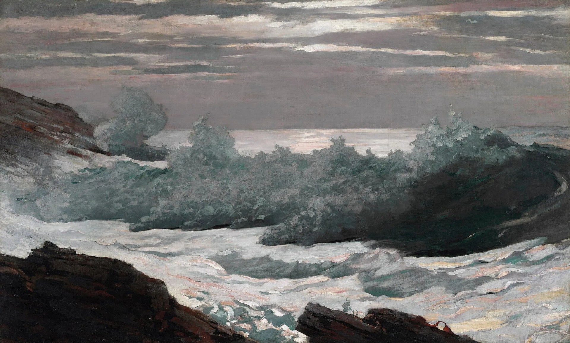 Tôt le matin après une tempête en mer - Winslow Homer image 1 reproduction artisanale de tableau