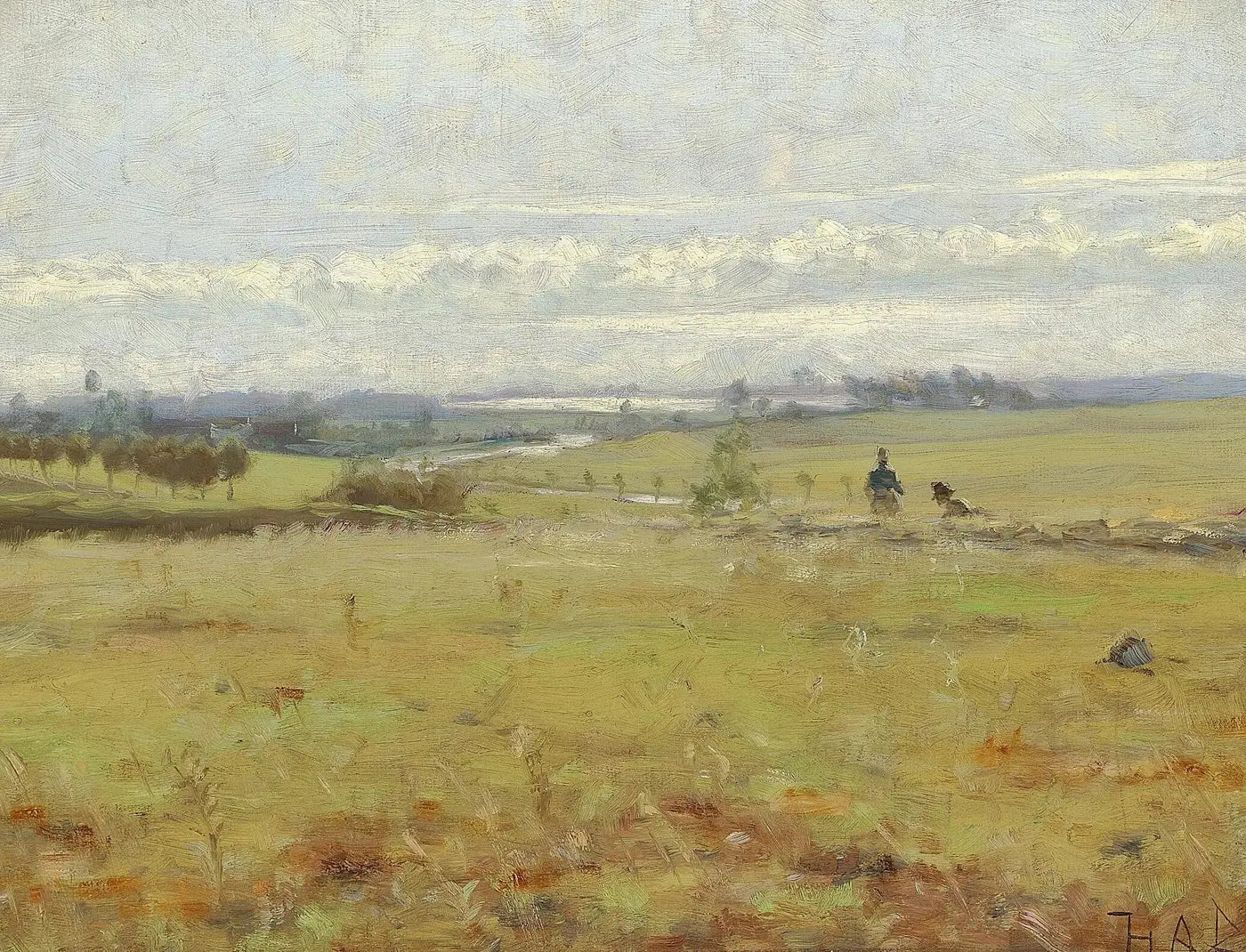 Tôt le matin dans une tourbière. - H. A. Brendekilde image 1 copie peinte à la main à l’huile