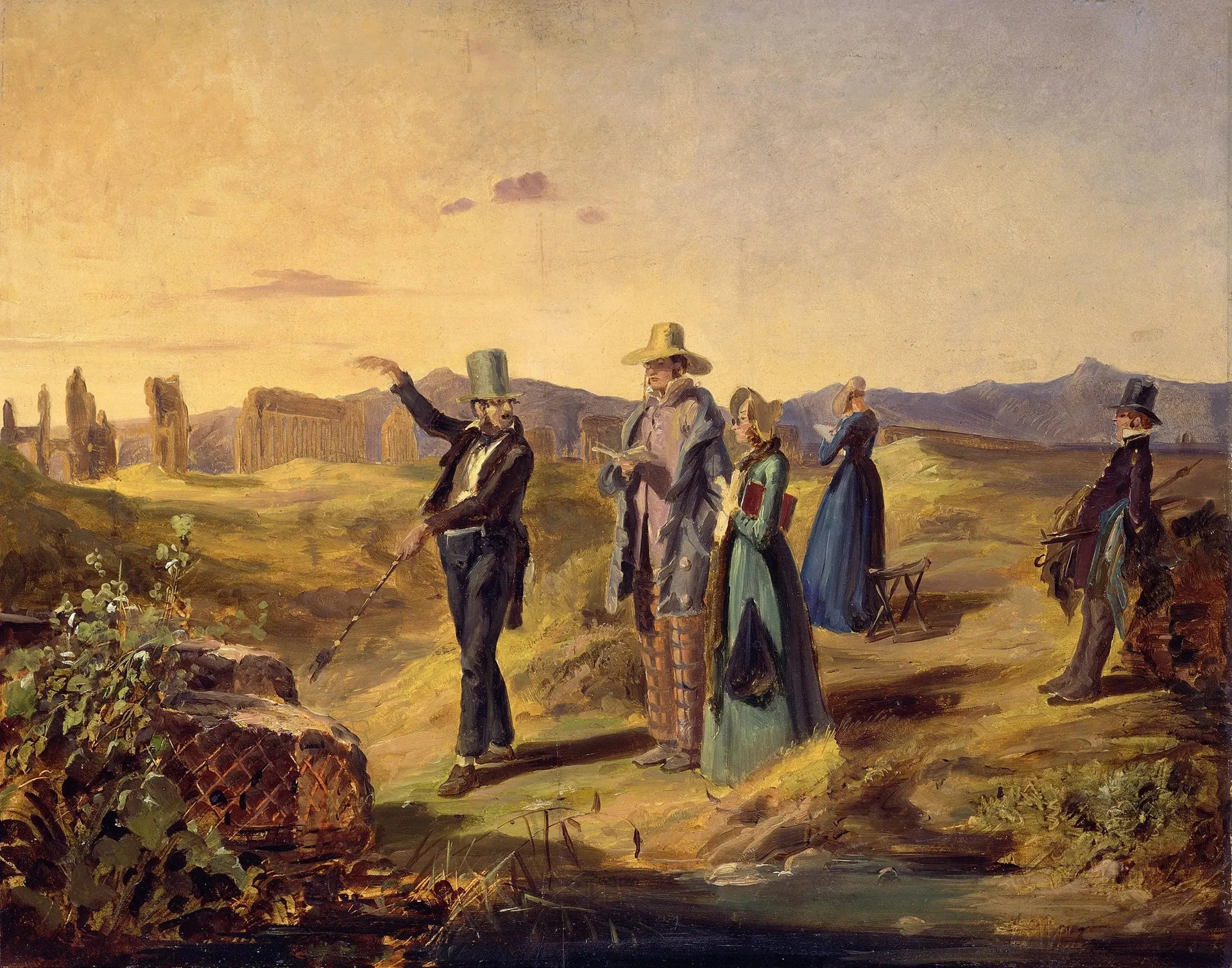 Touristes anglais en campagne - Carl Spitzweg image 1 reproduction de peinture à l’huile