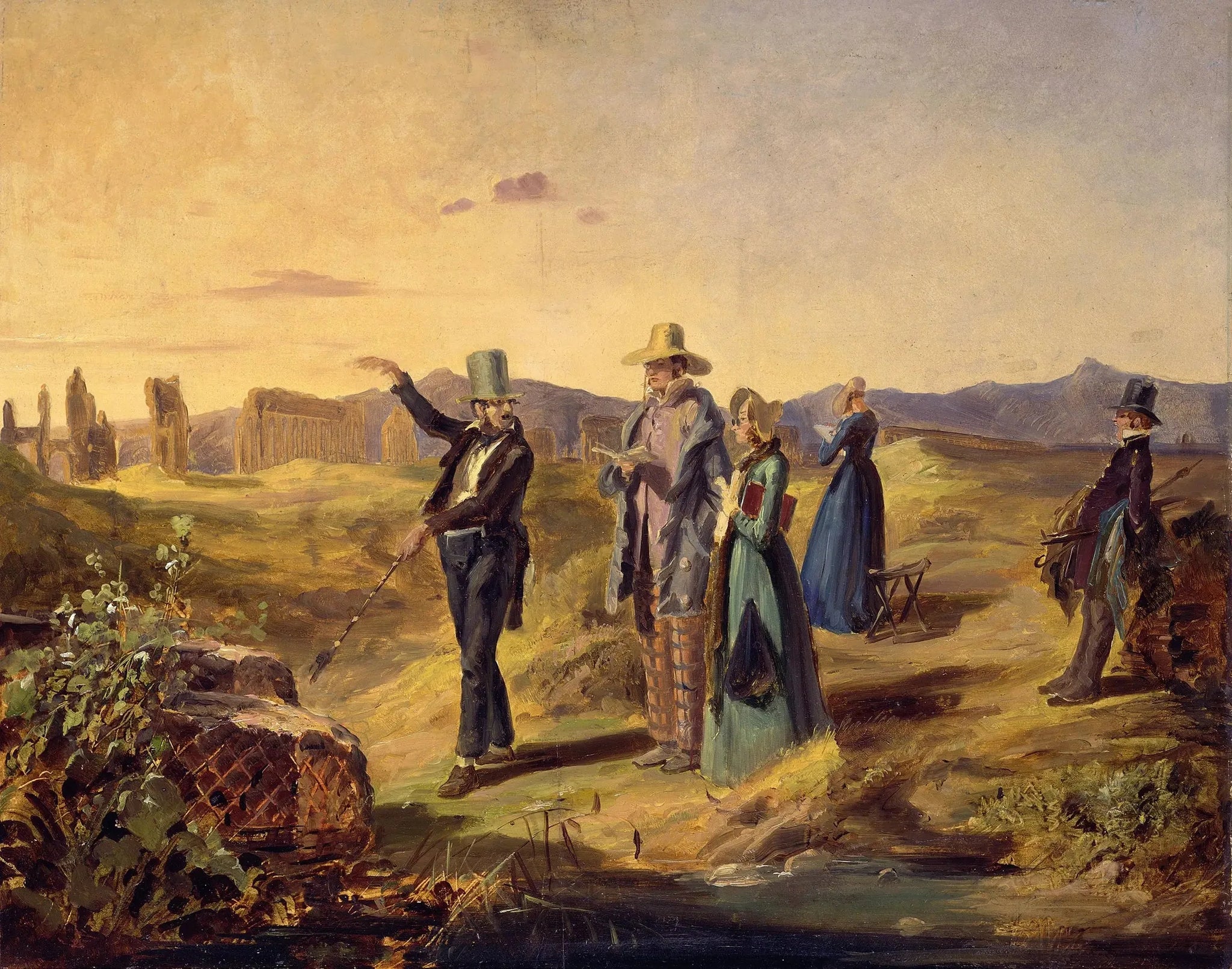 Touristes anglais en campagne - Carl Spitzweg image 1 reproduction de peinture à l’huile