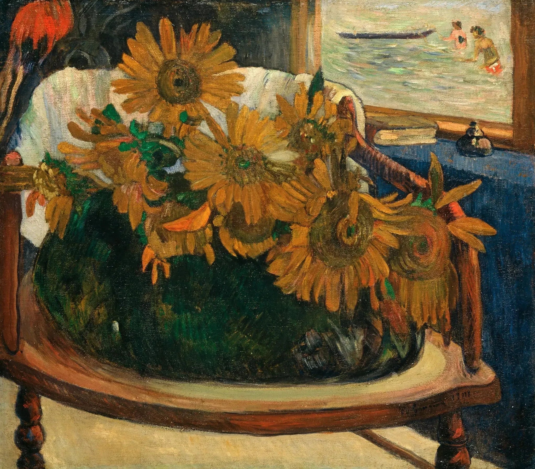 Tournesols sur un fauteuil - Paul Gauguin image 1 reproduction d’œuvre d’art à l’huile