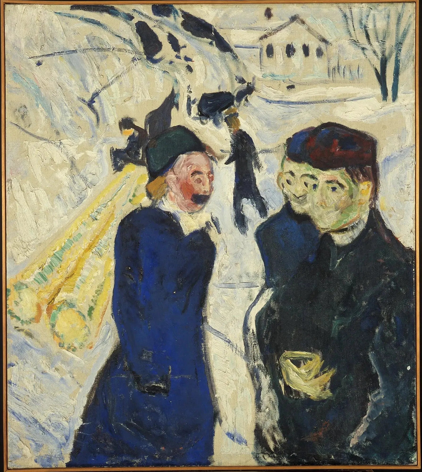 Transport de passagers et de bois dans une rue de Kragerø - Edvard Munch image 1 reproduction artisanale de tableau
