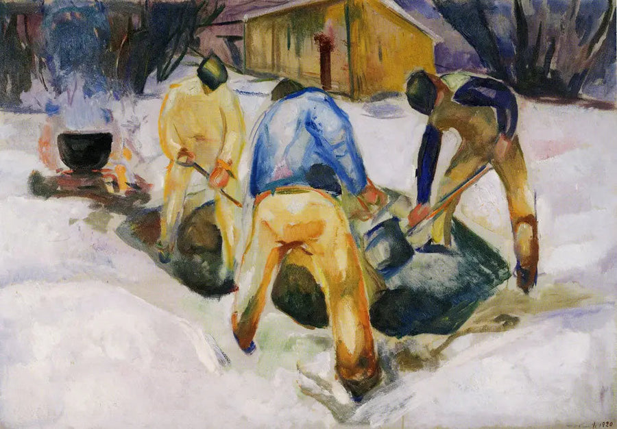 Travailleurs de rue dans la neige - Edvard Munch