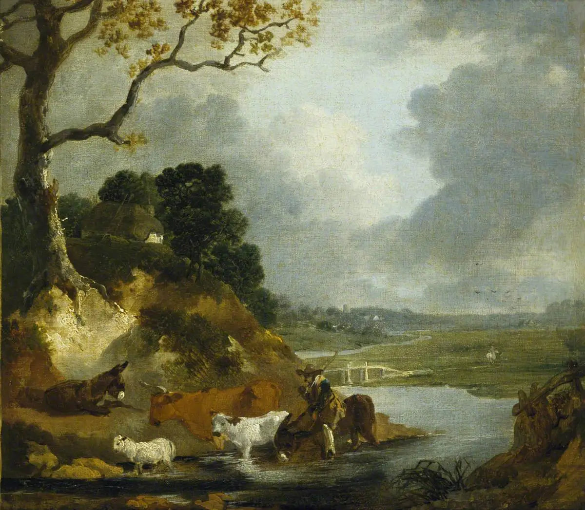 Traversée du gué - Thomas Gainsborough image 1 copie de tableau peinte à la main