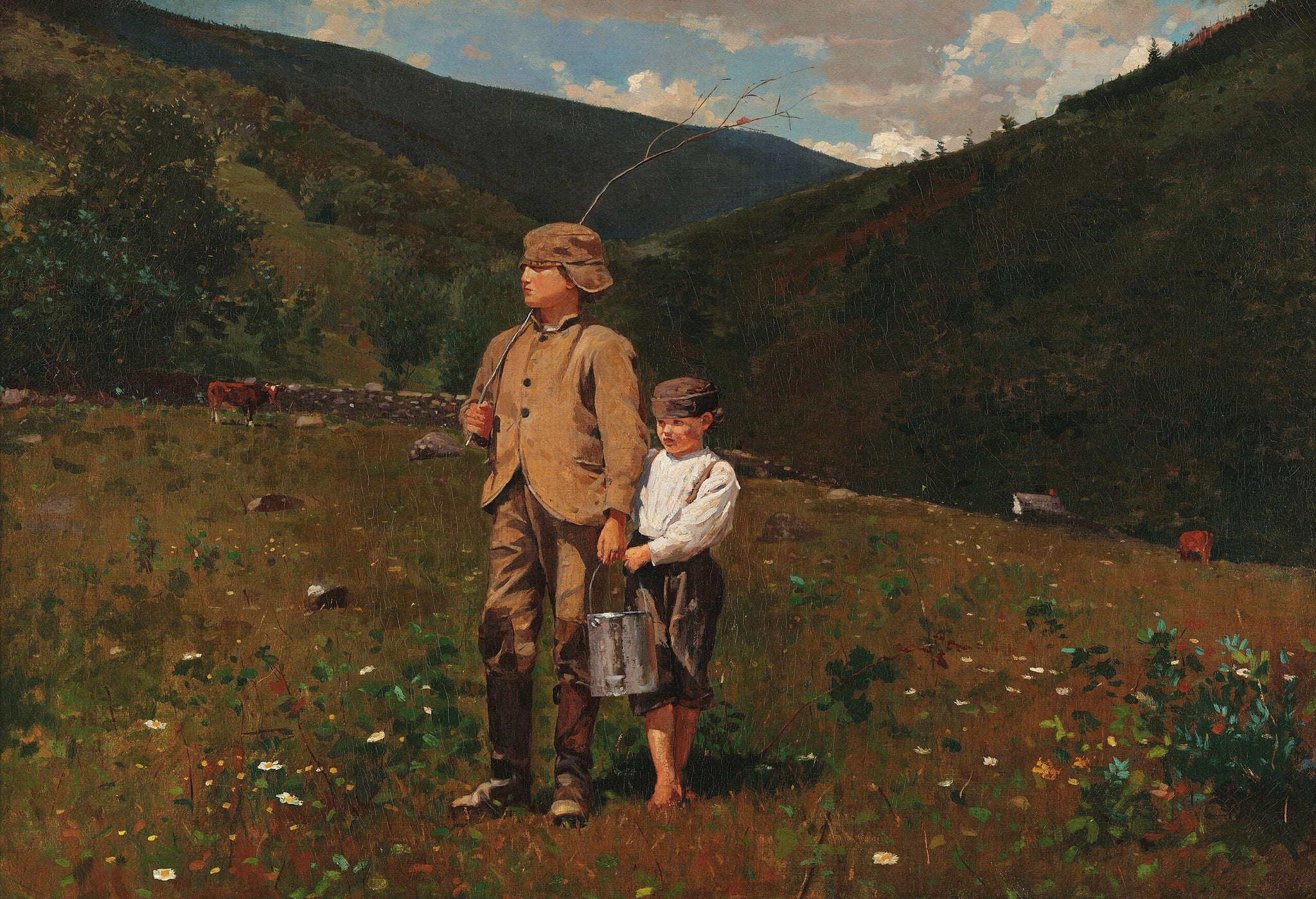Traversée du pâturage - Winslow Homer image 1 copie de tableau peinte à la main