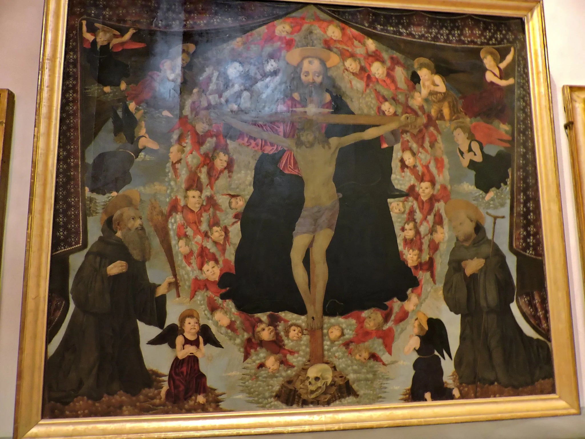 Trinité avec Benoît et Gualberto - Alesso Baldovinetti image 1 reproduction de peinture à l’huile
