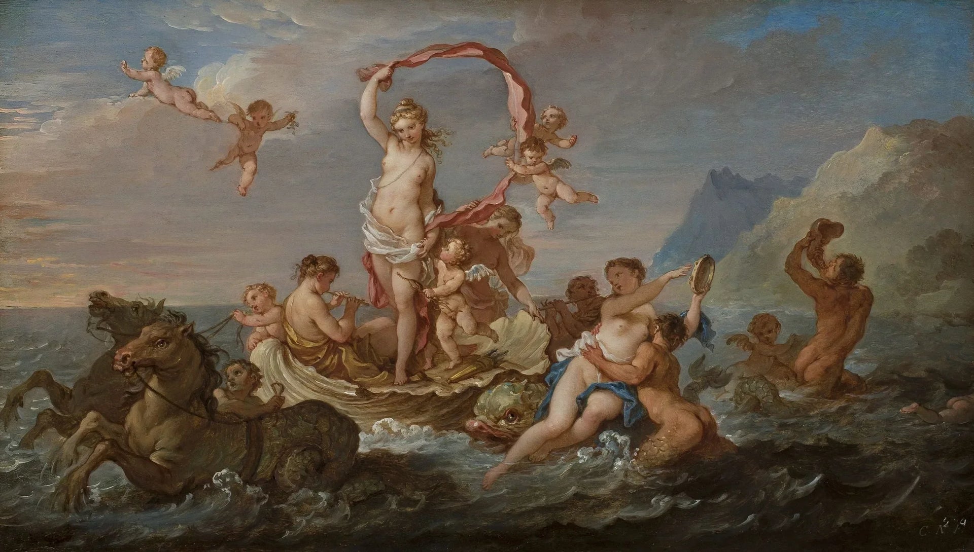 Triomphe d'Amphitrite - Charles-Joseph Natoire image 1 reproduction artisanale de tableau