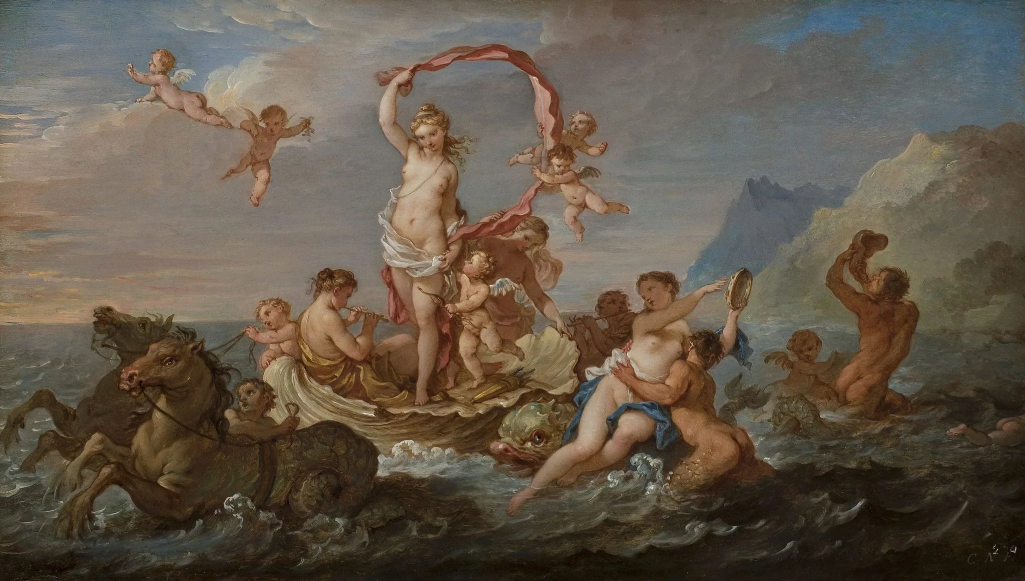 Triomphe d'Amphitrite - Charles-Joseph Natoire image 1 reproduction artisanale de tableau