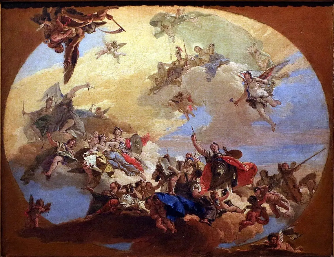 Triomphe des arts - Giovanni Battista Tiepolo image 1 reproduction artisanale de tableau