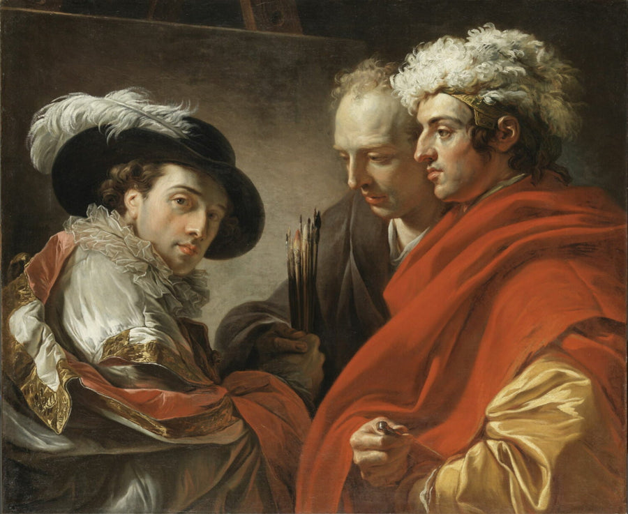 Triple portrait de l'artiste, de l'architecte Pierre Rousseau et du peintre Coclers Van Wyck - François-André Vincent