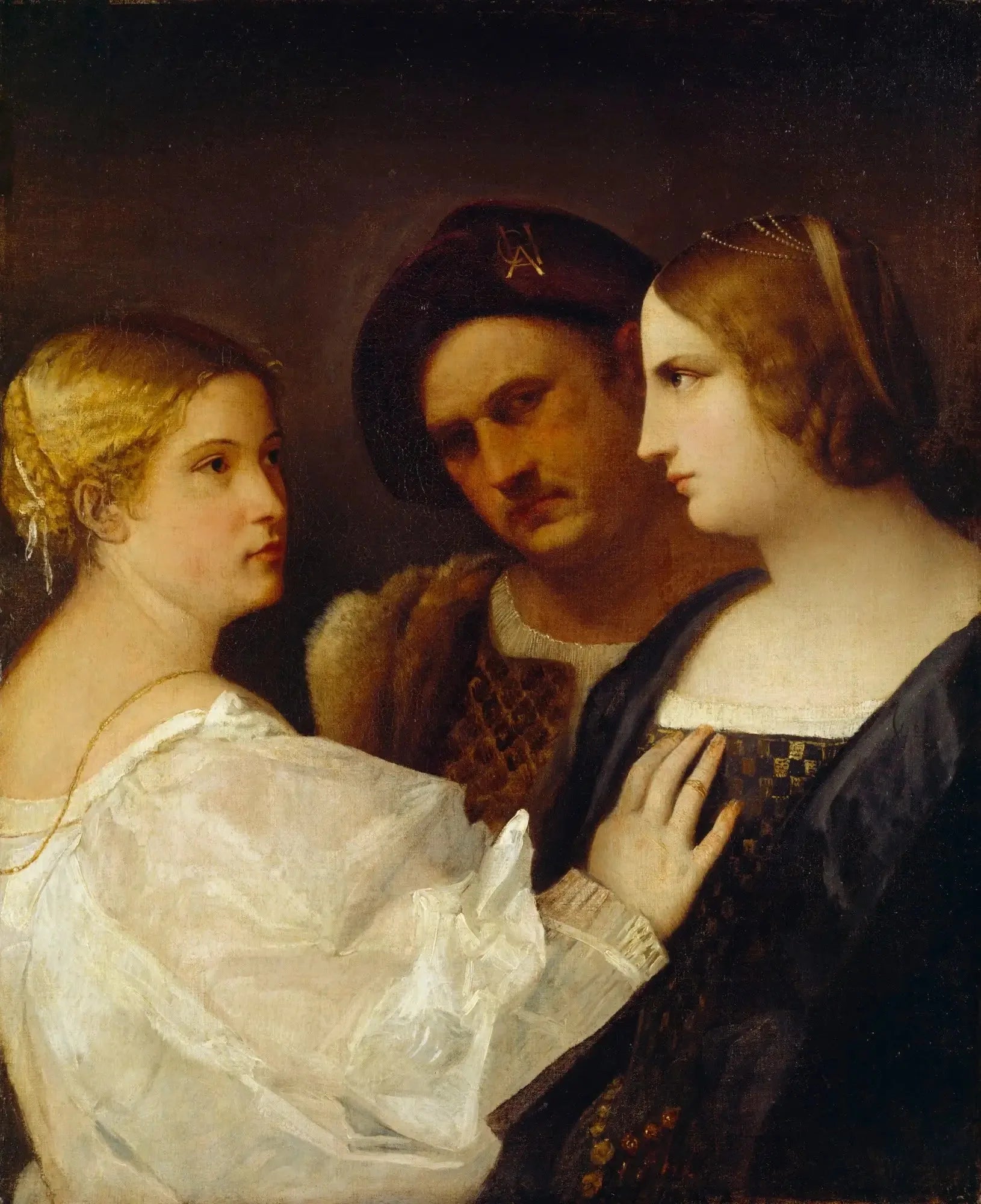 triple portrait "Jalousie" - Titian image 1 reproduction de peinture à l’huile
