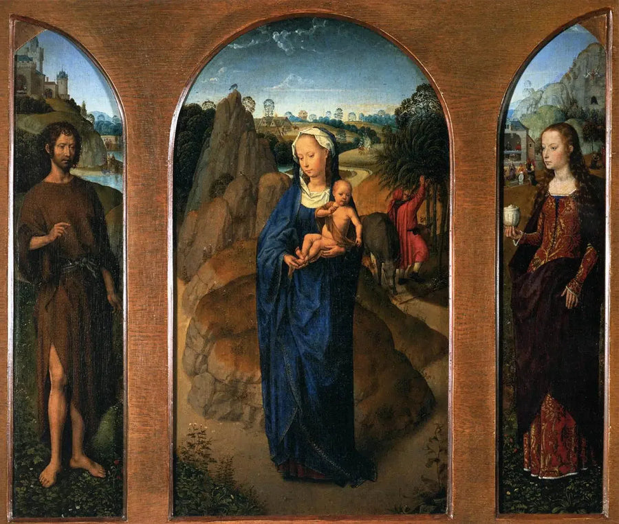 Triptyque avec le repos pendant la fuite en Égypte - Hans Memling