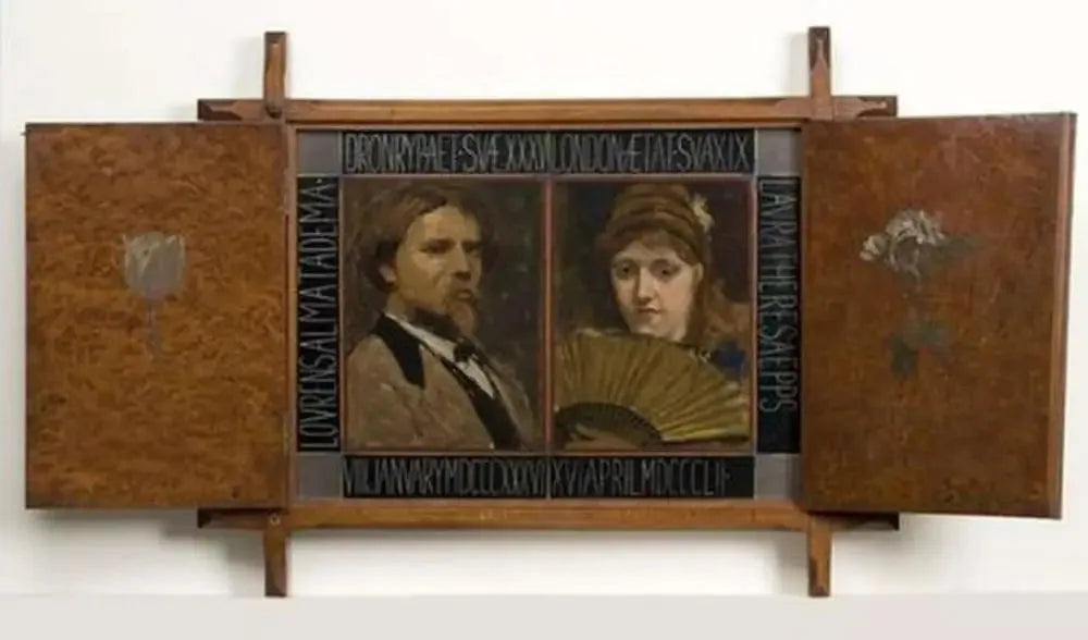 Triptyque avec portrait du peintre Lawrence Alma Tadema et de sa seconde épouse - Lawrence Alma-Tadema image 1 reproduction réalisée par Alpha Reproduction