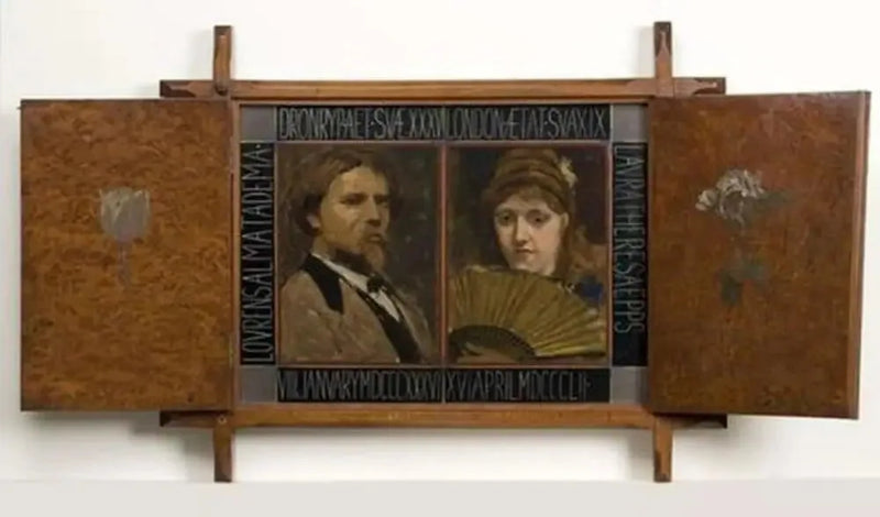Triptyque avec portrait du peintre Lawrence Alma Tadema et de sa seconde épouse - Lawrence Alma-Tadema