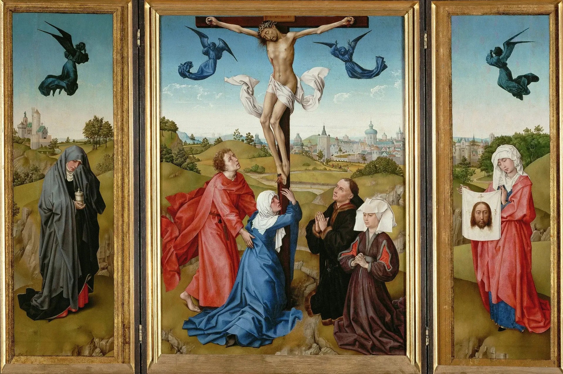 Triptyque de la Crucifixion - Rogier van der Weyden image 1 copie peinte à la main à l’huile