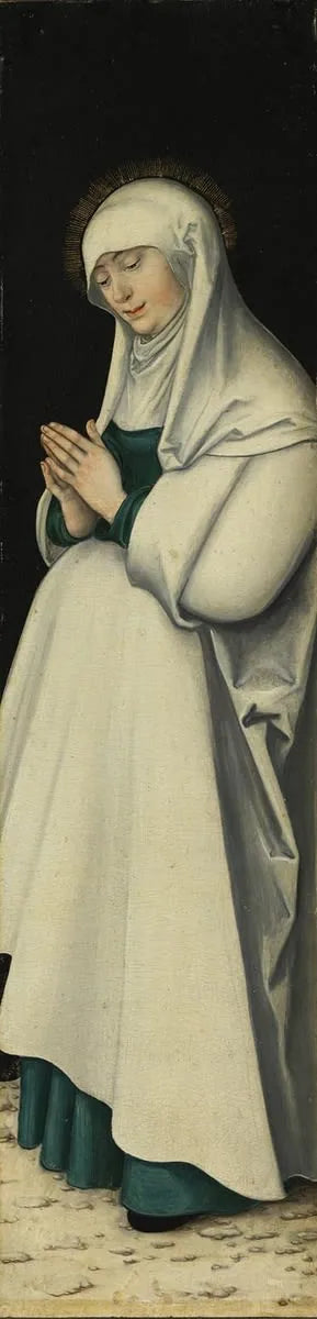 Triptyque de la Crucifixion : La Vierge en prière - Lucas Cranach the Elder image 1 tableau peint à l’huile sur toile